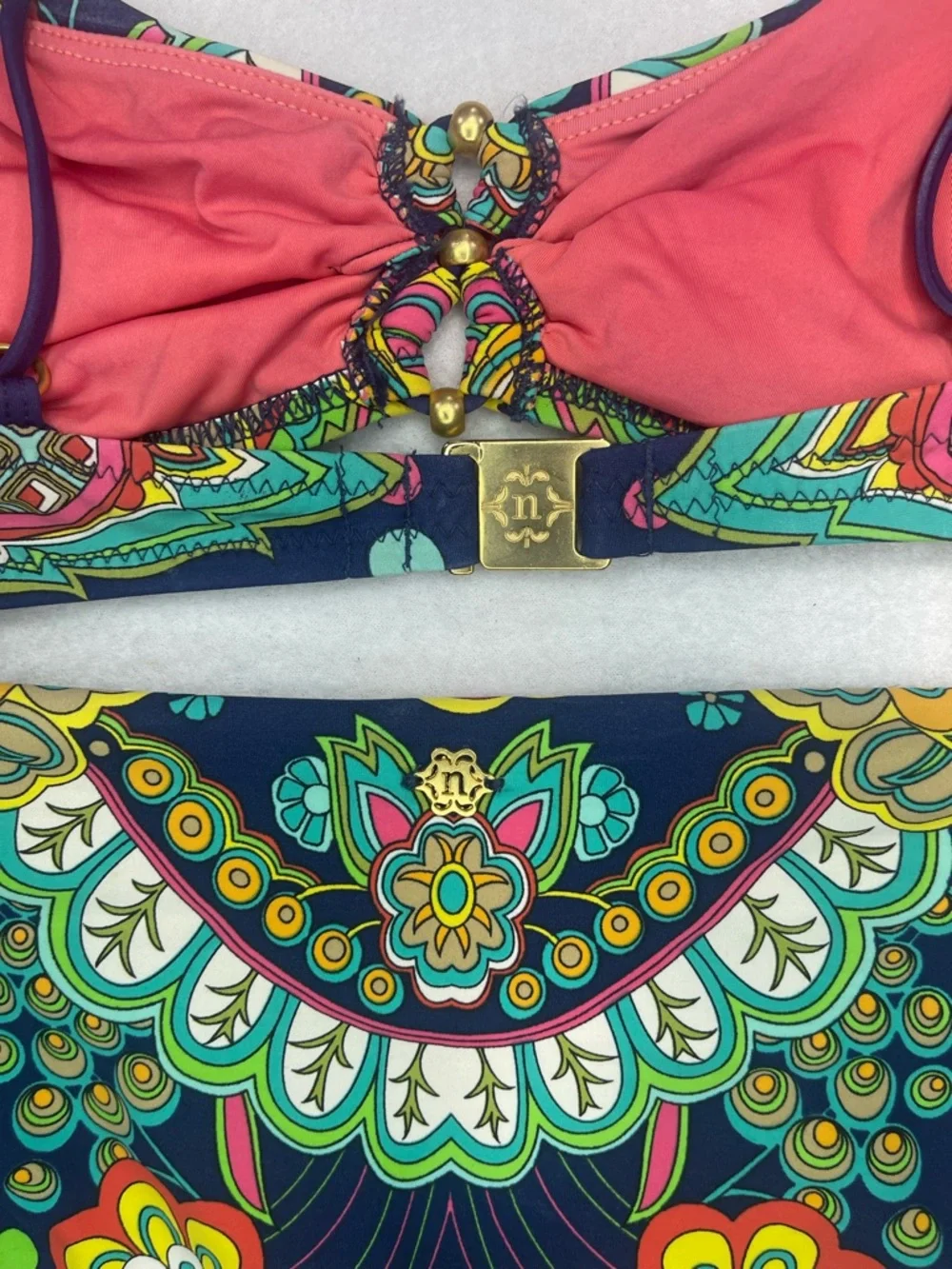 Nanette Lepore Utopia Bikini Set Multicolor Paisley Floral Est. Size Medium